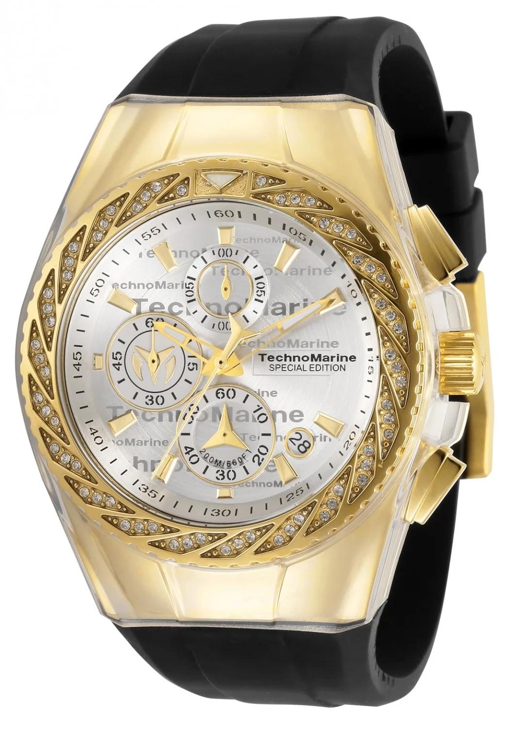 TechnoMarine TM-117002 watch with silver dial and silicon band