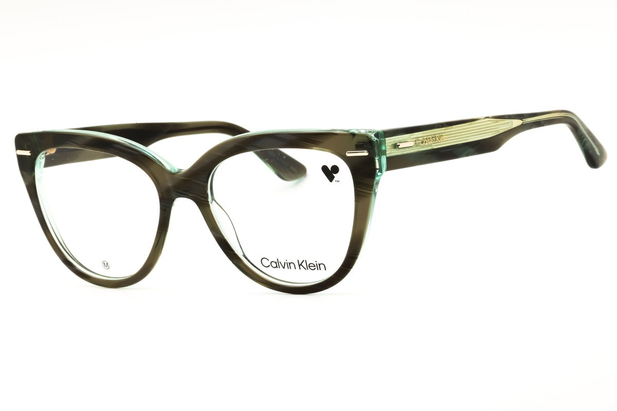 Calvin Klein CK24514-031 STRIPED GREY Cat eye Eyeglasses 52mm