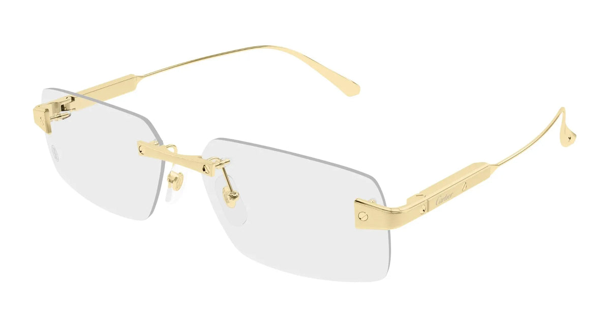 Cartier CT0655O-001 Gold Rectangular Eyeglasses 59mm Eyeglasses