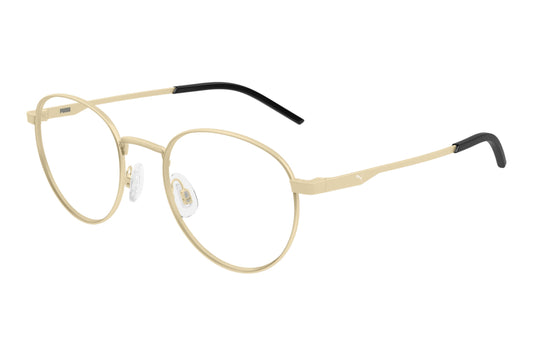 Puma PU0533o-004 Gold Round Eyeglasses 50mm