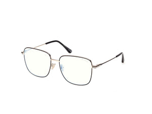 Tom Ford FT6136-B-001-56 Black Rectangle Eyeglasses 56mm