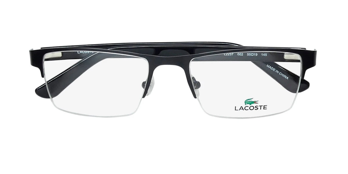 Lacoste L2237G 002 Black Rectangle Eyeglasses 55mm Eyeglasses