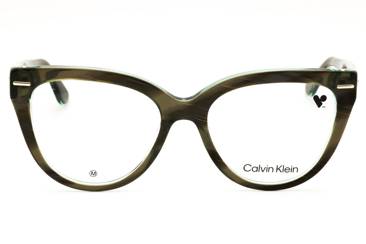 Calvin Klein CK24514-031 STRIPED GREY Cat eye Eyeglasses 52mm