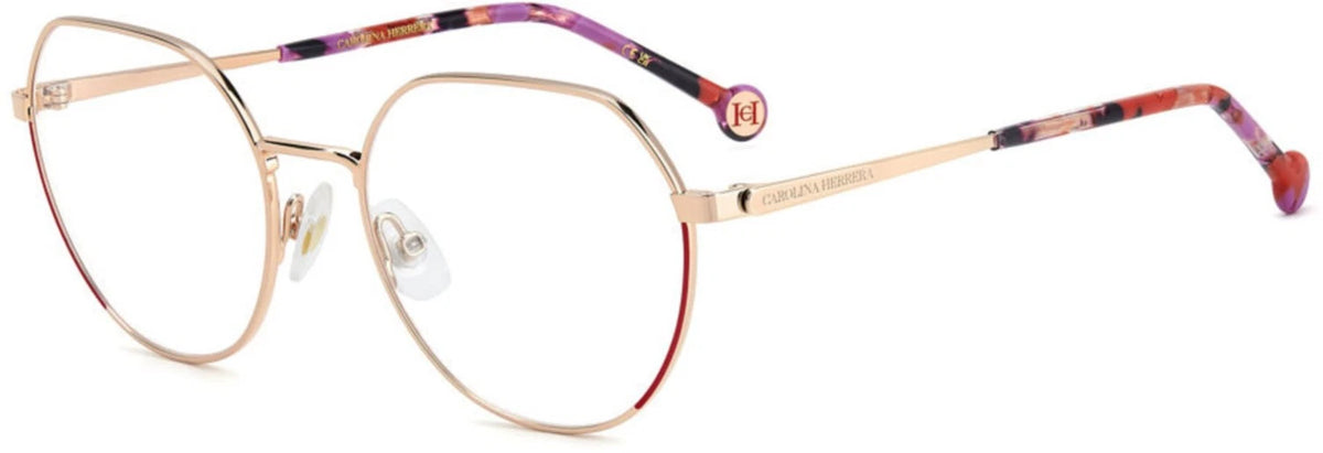 Carolina Herrera HER0296-AU2-54 Gold Pink Rectangle Eyeglasses 54mm Eyeglasses