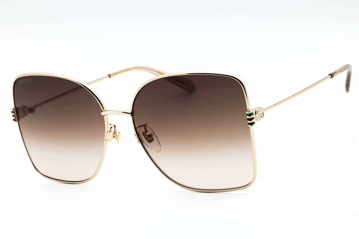 Gucci GG1282SA-003 GOLD-GOLD-BROWN Oversized Sunglasses 62mm Sunglasses