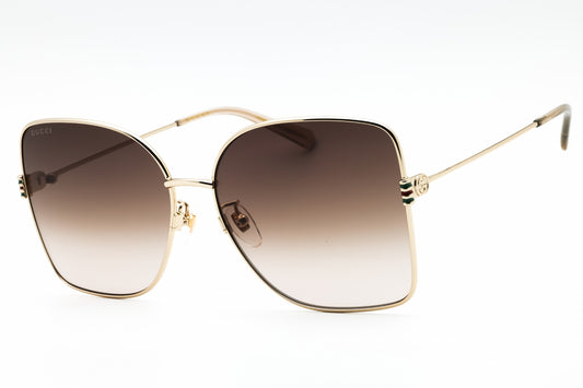Gucci GG1282SA-003 GOLD-GOLD-BROWN Oversized Sunglasses 62mm Sunglasses