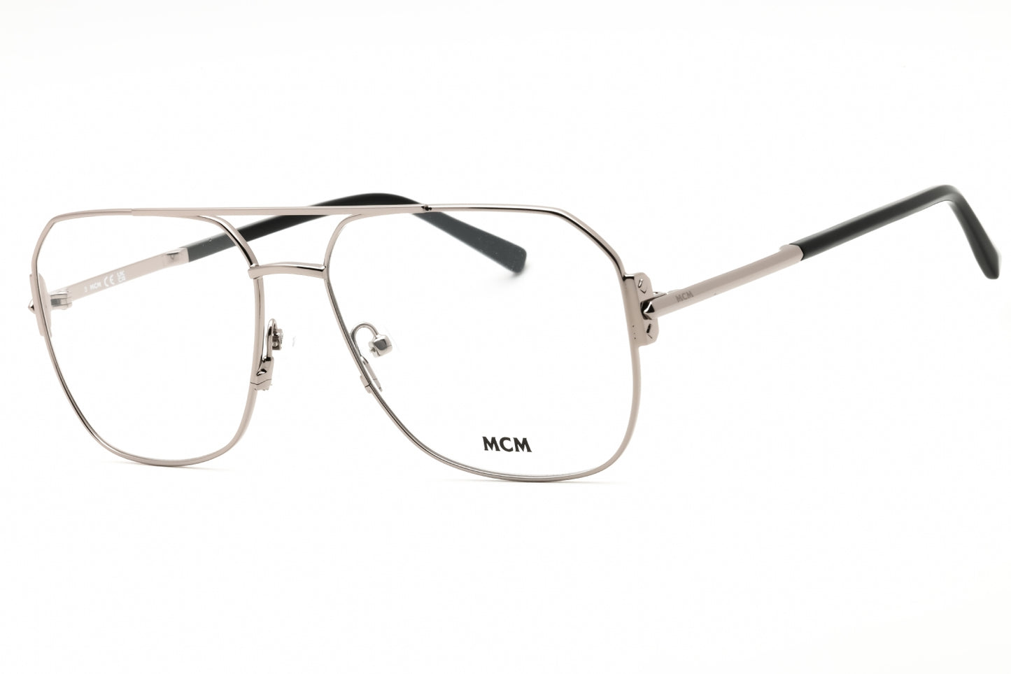 MCM MW5007-014 eyeglasses in shiny light ruthenium frame with clear lenses