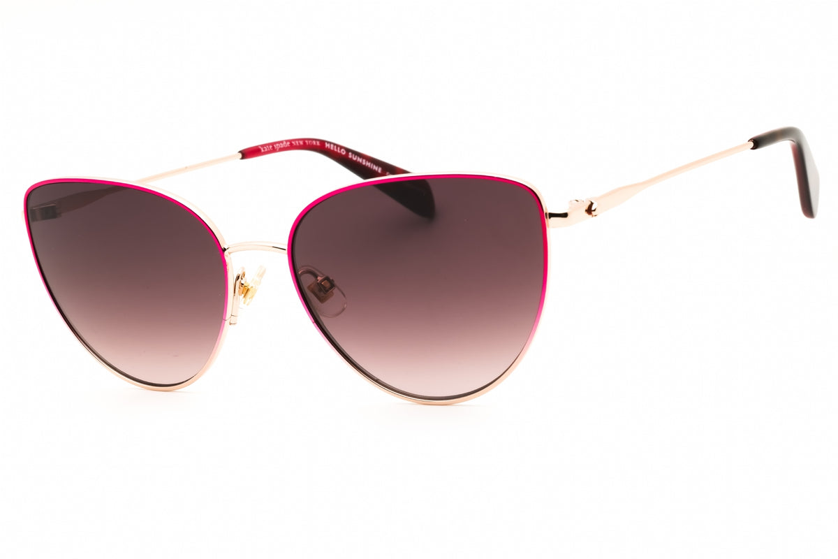 Kate Spade HAILEY/G/S-00AW HA ROSE GOLD RED Cat eye Sunglasses 55mm Sunglasses