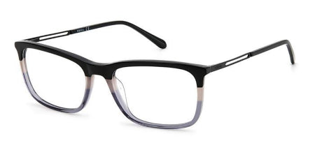 Fossil FOS-7128-08A-54 Black Rectangle Eyeglasses 54mm Eyeglasses
