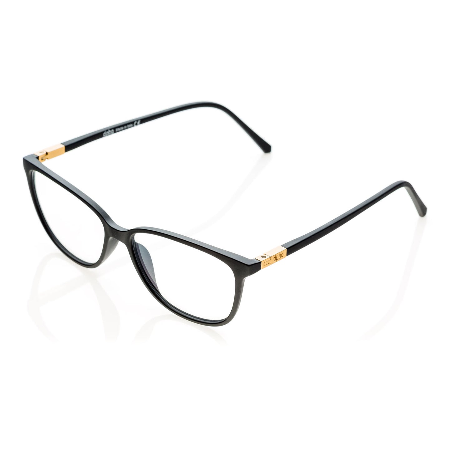 Dp69 DPV017-02 eyeglasses in black frame with clear lenses