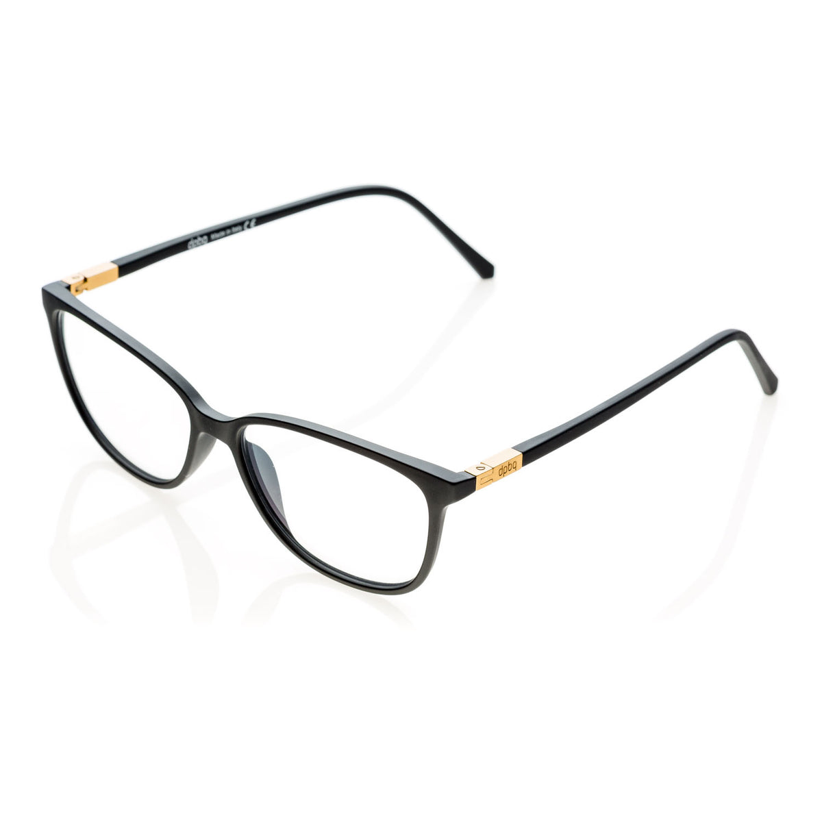Dp69 DPV017-02 eyeglasses in black frame with clear lenses