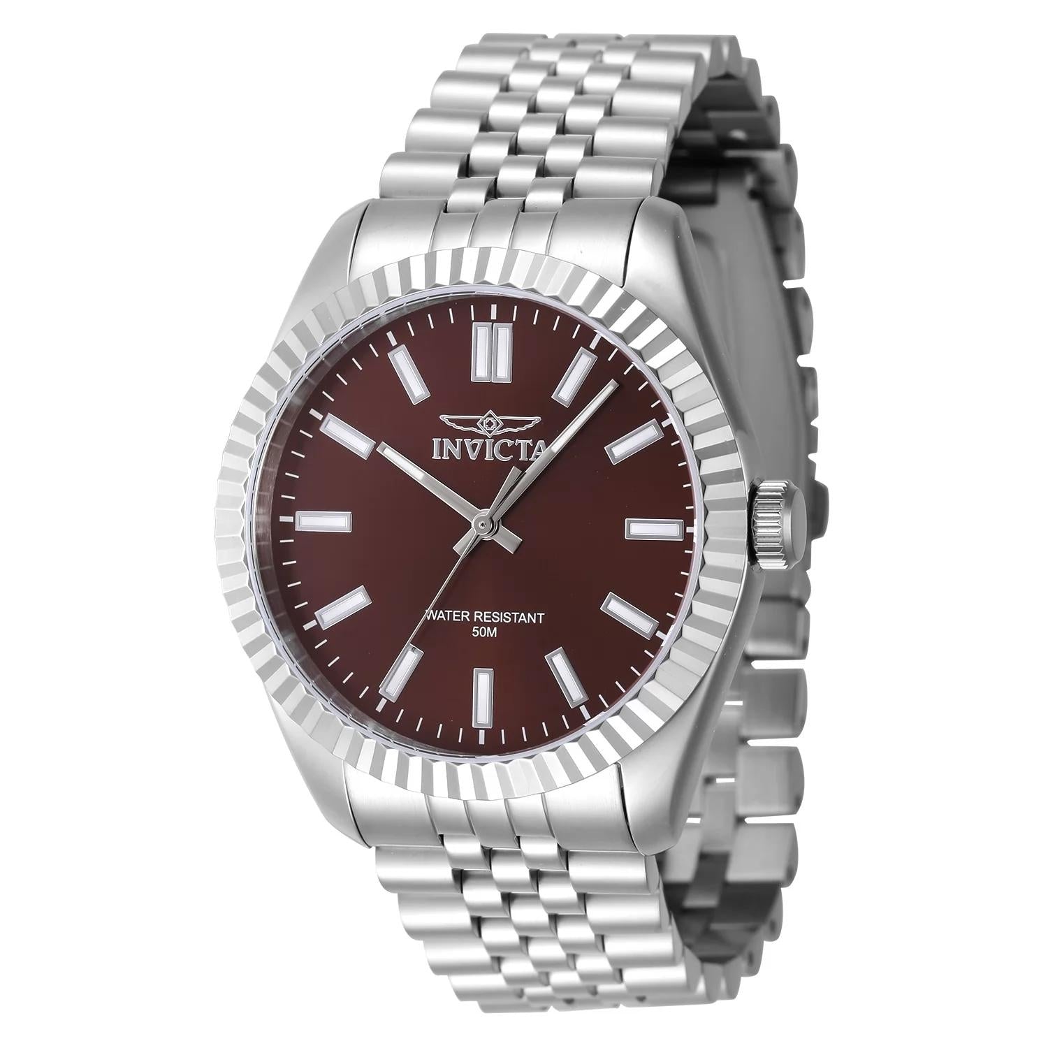 Invicta 47482 watch with copper dial and stainless steel band