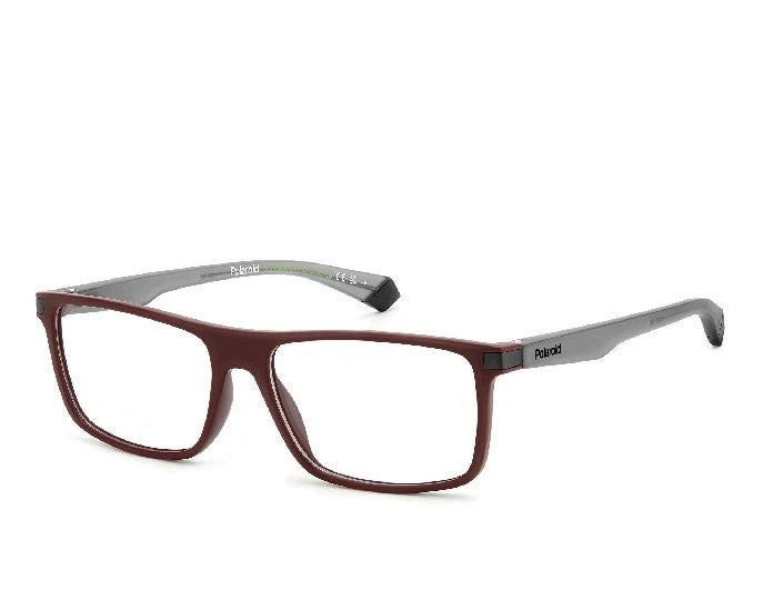 Polaroid PLDD515-LHF-55 Burgundy Rectangle Eyeglasses 55mm Eyeglasses