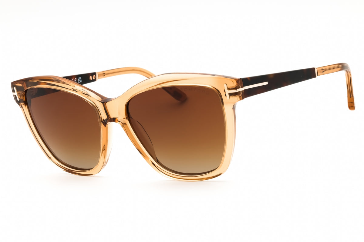 Tom Ford FT1087-45F shiny light brown Cat eye Sunglasses 54mm Sunglasses