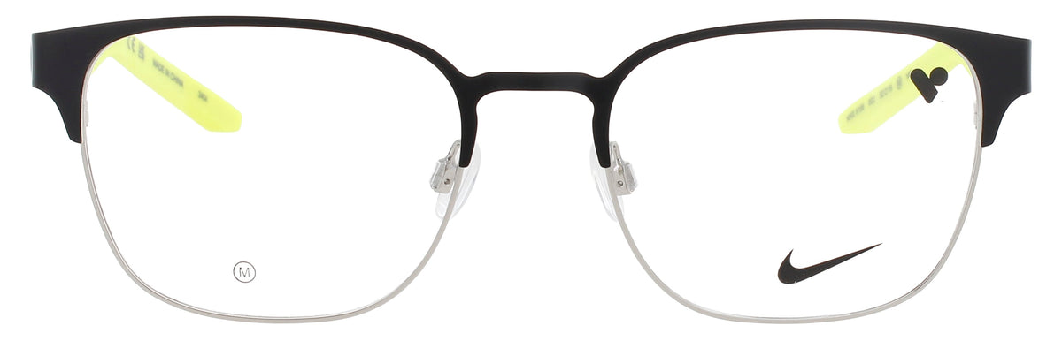 Nike 8156-002-52 SATIN BLACK / SILVER  Men's Eyeglasses 52mm