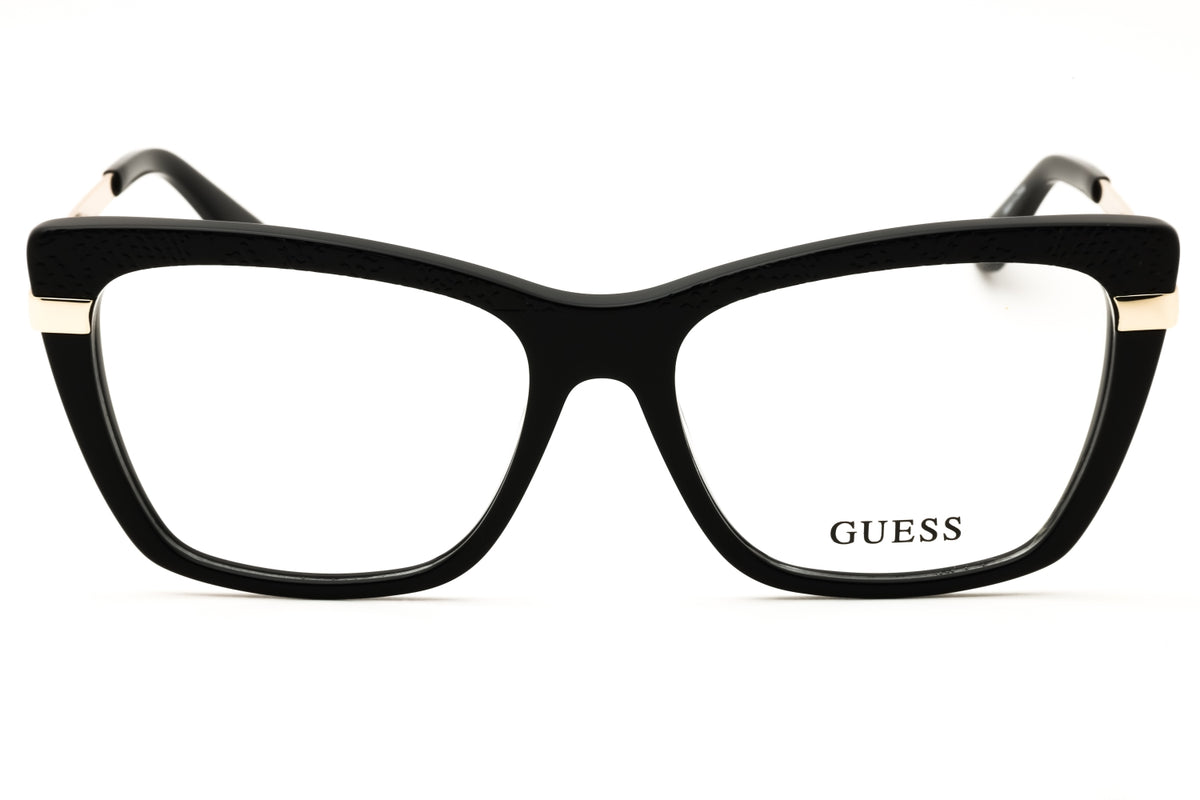 Guess GU50246-001 shiny black Cat eye Eyeglasses 54mm Eyeglasses
