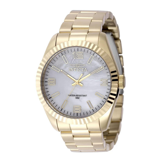 Invicta 50126 watch with white dial and stainless steel band