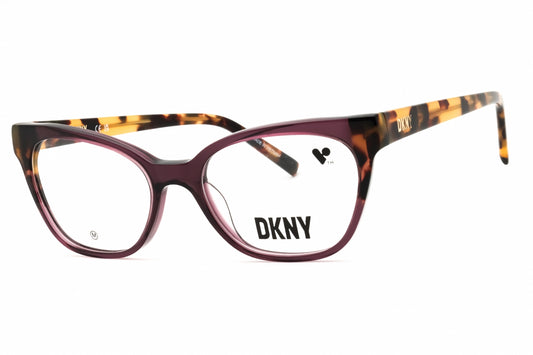 DKNY 52mm eyeglasses in plum frame with tokyo tortoise lenses