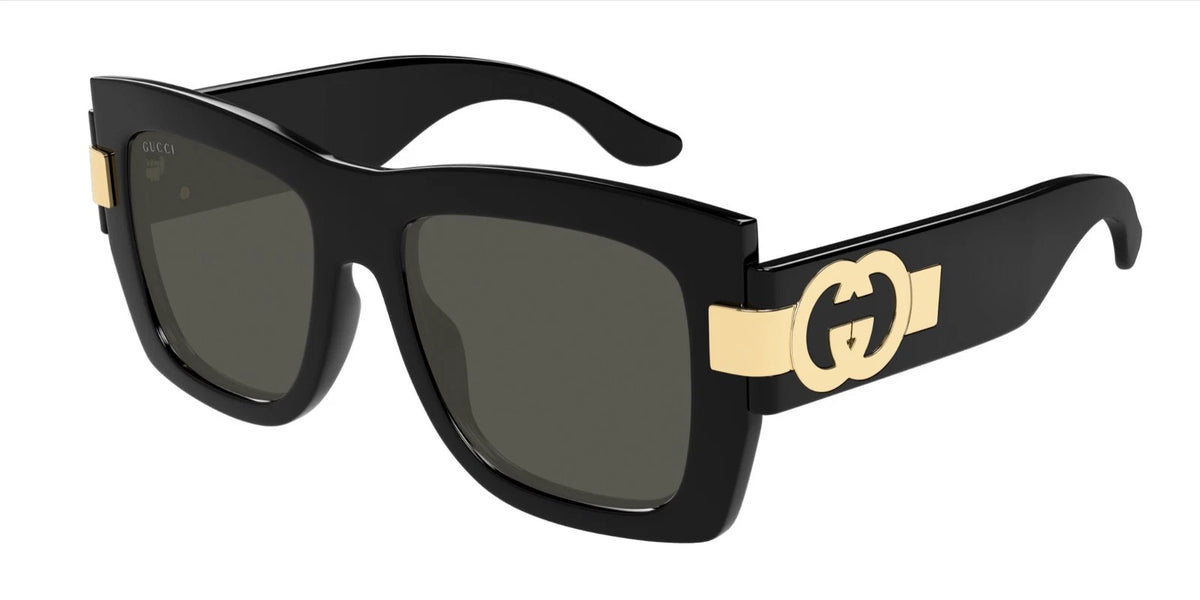 Gucci GG1688S-001 Black Rectangular Sunglasses 54mm Sunglasses