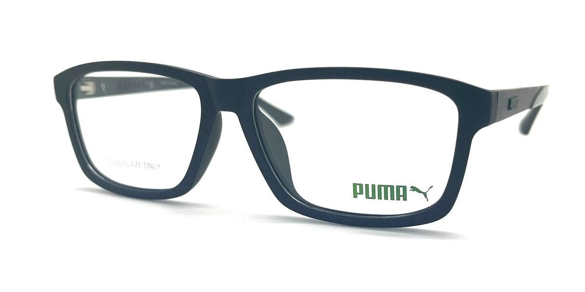 Puma PE0193OA 001 Blue Rectangle Eyeglasses 56mm Eyeglasses