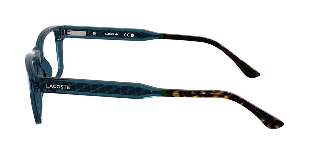 Lacoste L2977N 410 Blue Rectangle Eyeglasses 54mm Eyeglasses