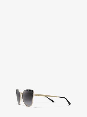 Michael Kors 0MK1084-10148G-56 Light Gold-Tone Wrap SUNGLASSES 56mm Sunglasses