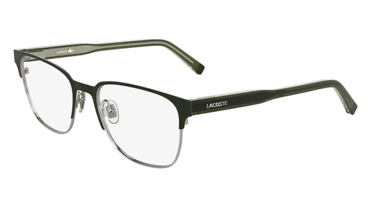 Lacoste L2304-275 eyeglasses in matte khaki frame with clear lenses