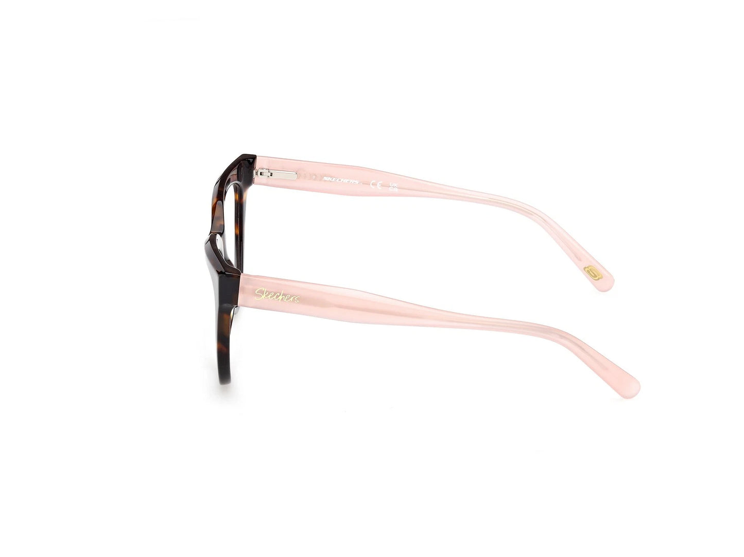 Skechers SE50104-052-53 eyeglasses in dark havana frame with clear lenses