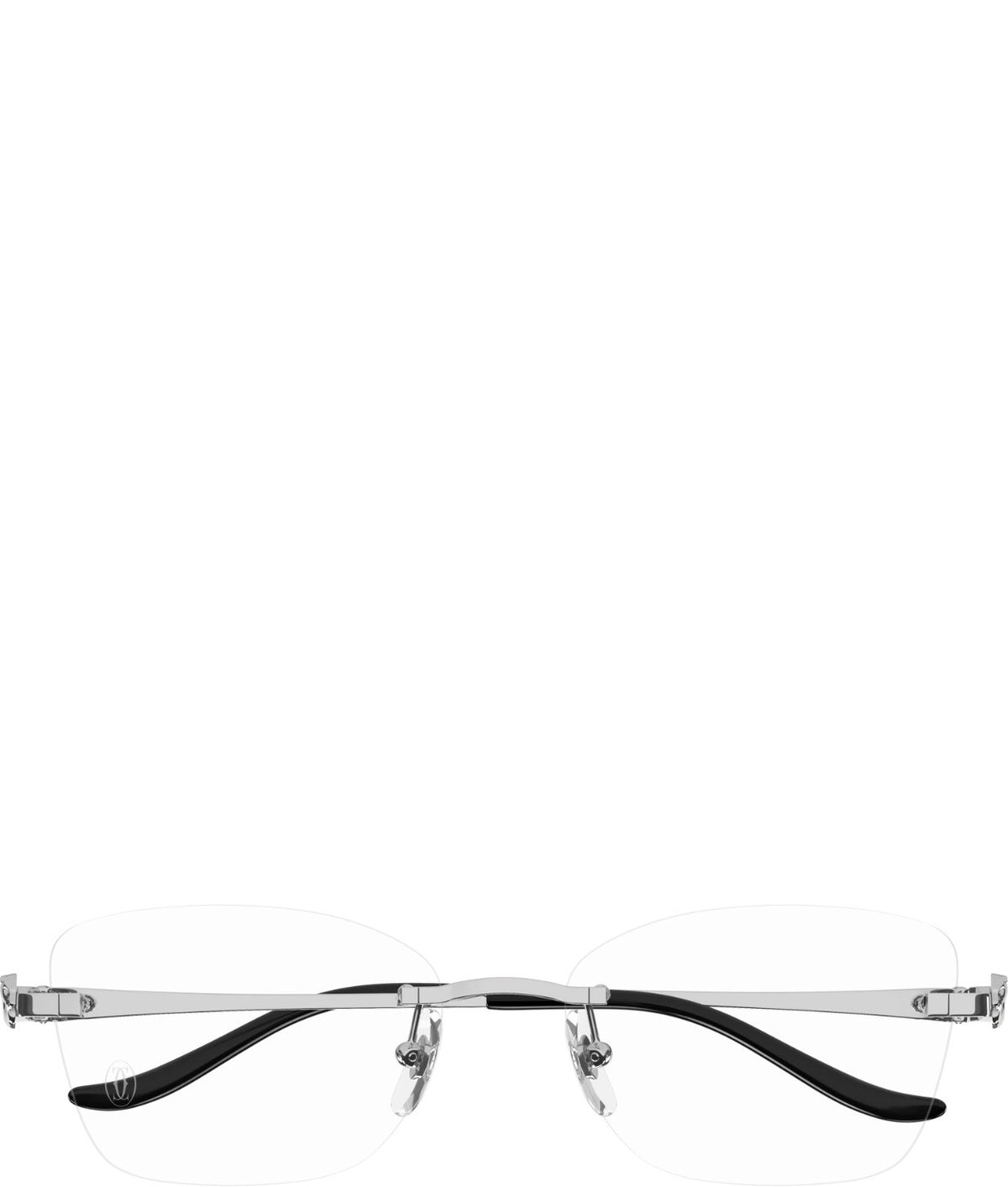 Cartier CT0522O-002 Silver Rectangular Eyeglasses 57mm Eyeglasses