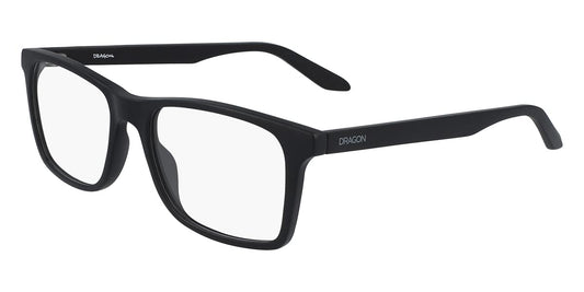 Dragon DR9000-002 eyeglasses in matte black frame with clear lenses