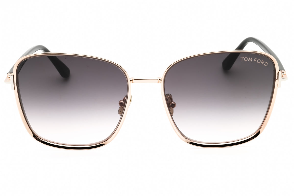 Tom Ford FT1029-28B shiny rose gold Rectangular Sunglasses 57mm