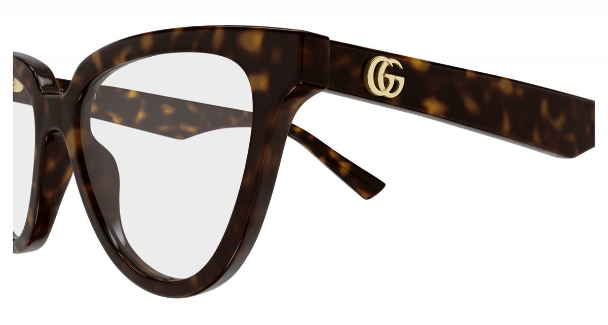 Gucci GG2179o-002 eyeglasses in havana frame with clear lenses