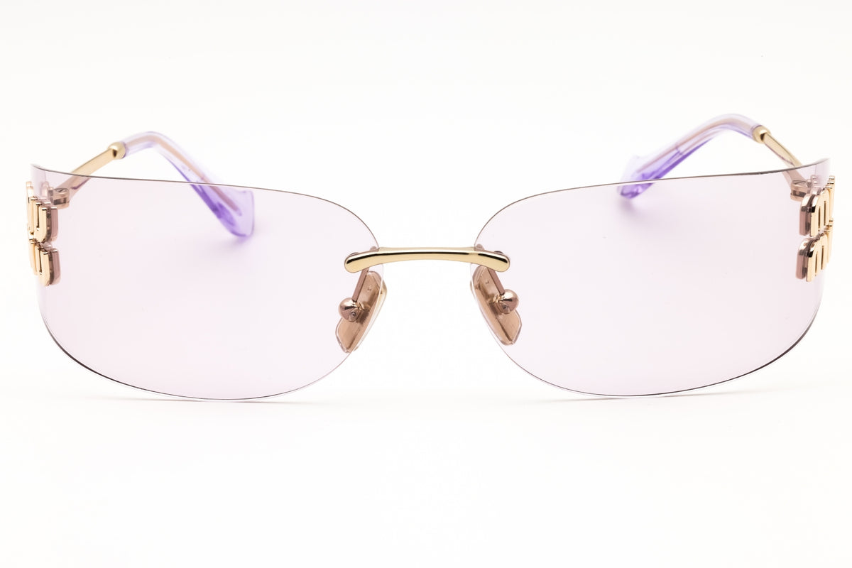 Miu Miu 0MU A51S-ZVN90O Pale Gold Oval Sunglasses 75mmmm Sunglasses