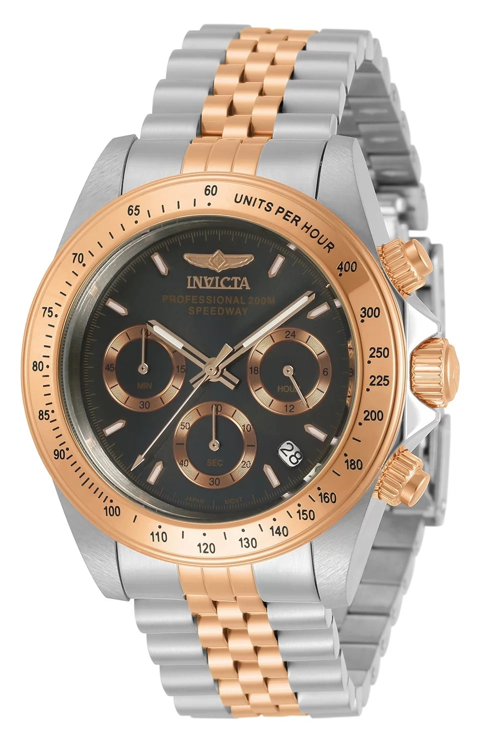 Invicta 30993 Quartz Watch Charcoal Dial Stainless Steel 39.5mm Men