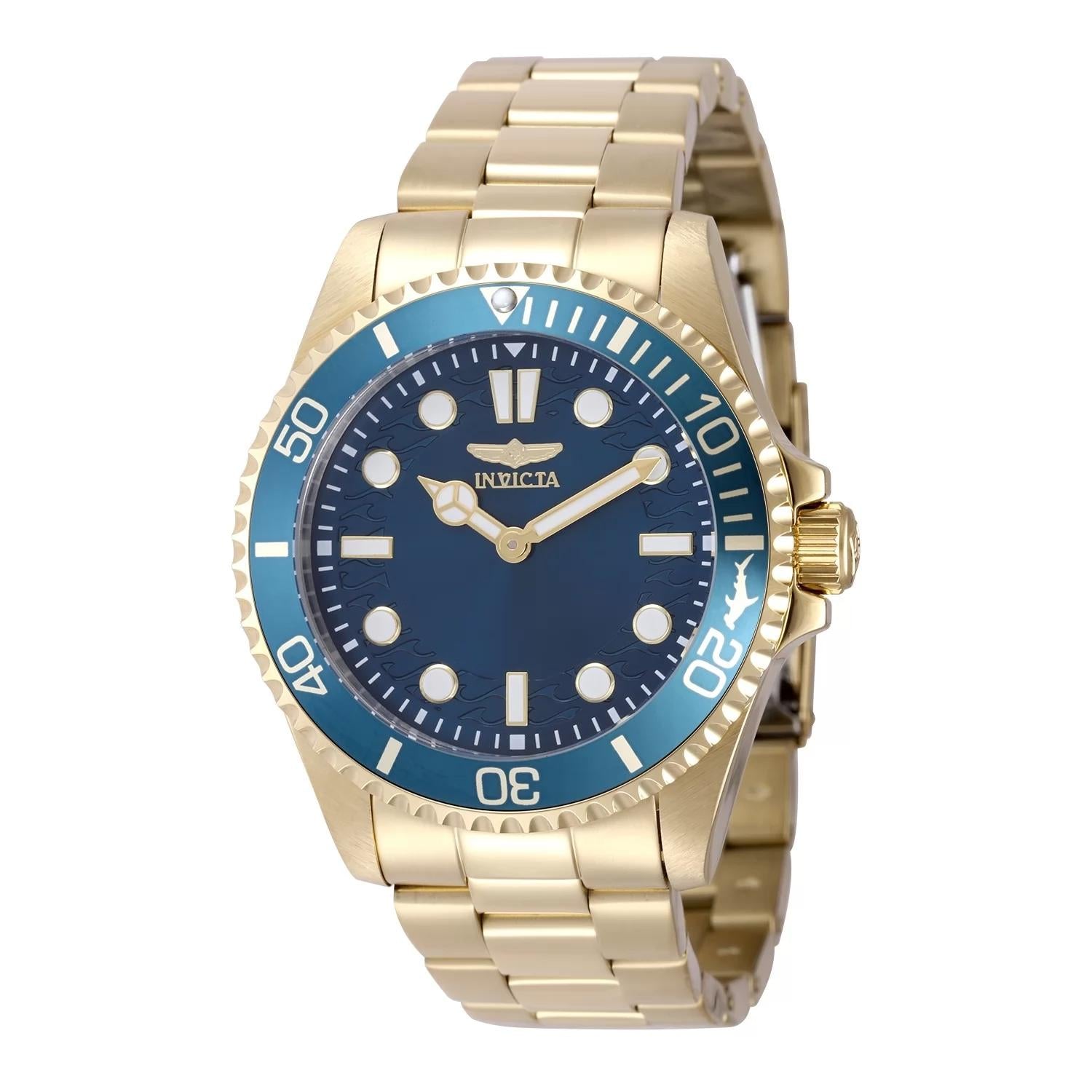 Invicta 49699 watch with blue dial and stainless steel band