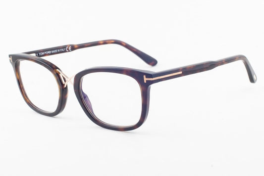 Tom Ford FT5637-B 052 Brown Rectangle Eyeglasses 52mm Eyeglasses