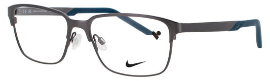 Nike 8213-N-074-55 SATIN GUNMETAL / BLUE  Men's Eyeglasses 55mm