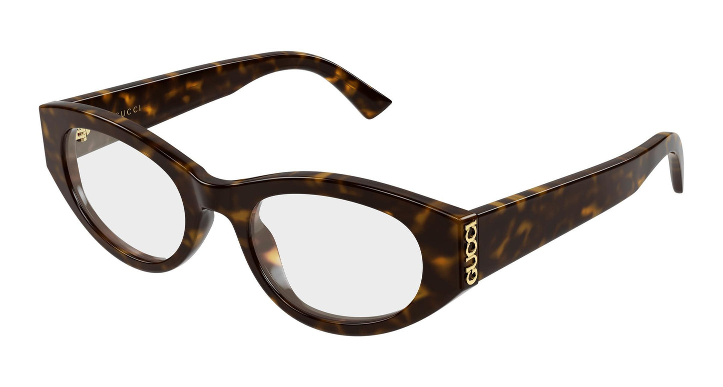 Gucci GG2041o-002 eyeglasses in havana frame with clear lenses