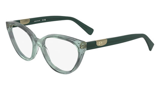 Longchamp LO2764-410 eyeglasses in textured azure frame with clear lenses