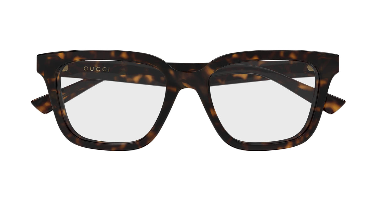 Gucci GG2186oA-002 eyeglasses in havana frame with clear lenses