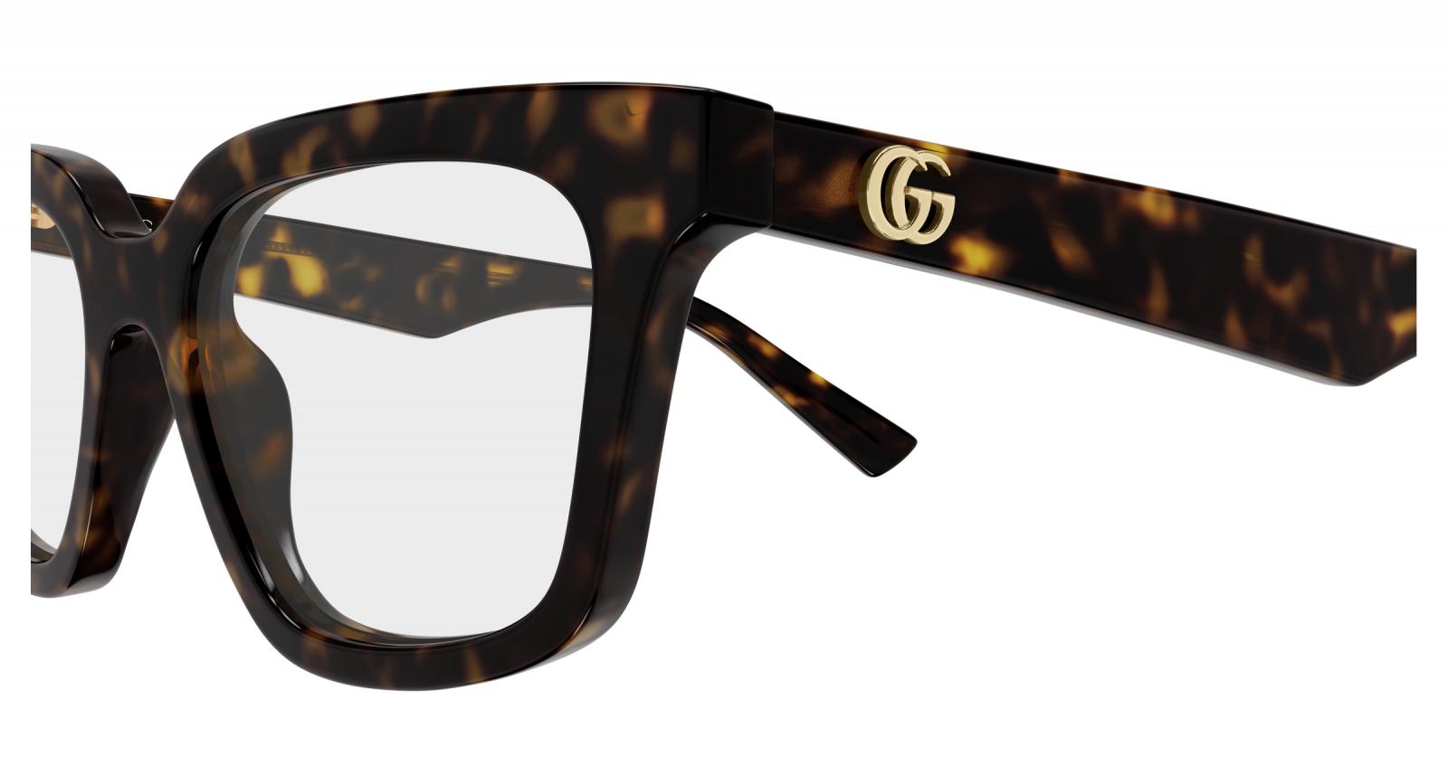 Gucci GG2180o-002 eyeglasses in havana frame with clear lenses