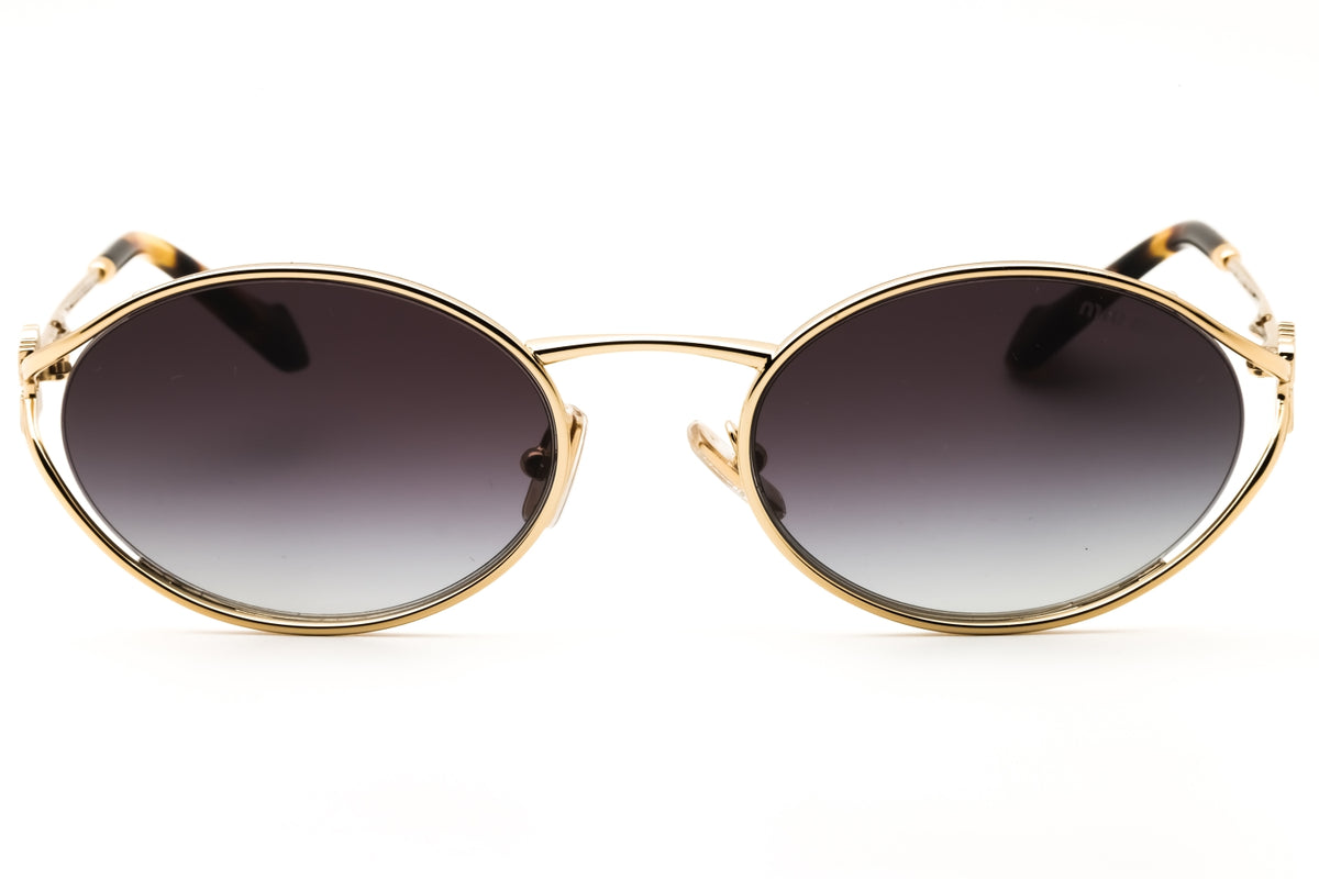 Miu Miu 0MU 52YS-ZVN5D1 Pale Gold Oval Sunglasses 54mm