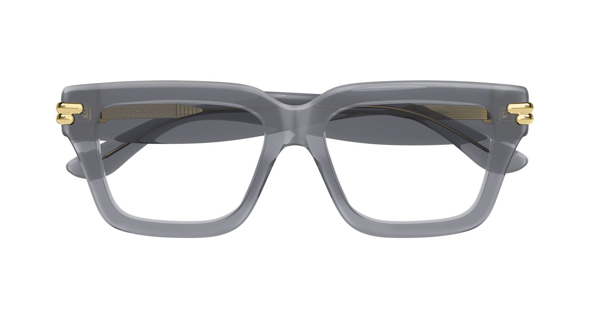 Bottega Veneta BV1324O-005 Grey Rectangular Eyeglasses 53mm Eyeglasses