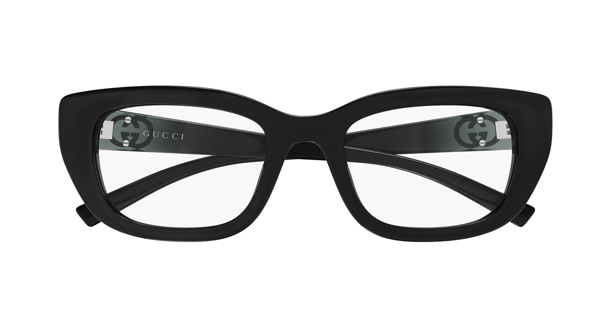Gucci GG2027o-001 eyeglasses in black frame with clear lenses