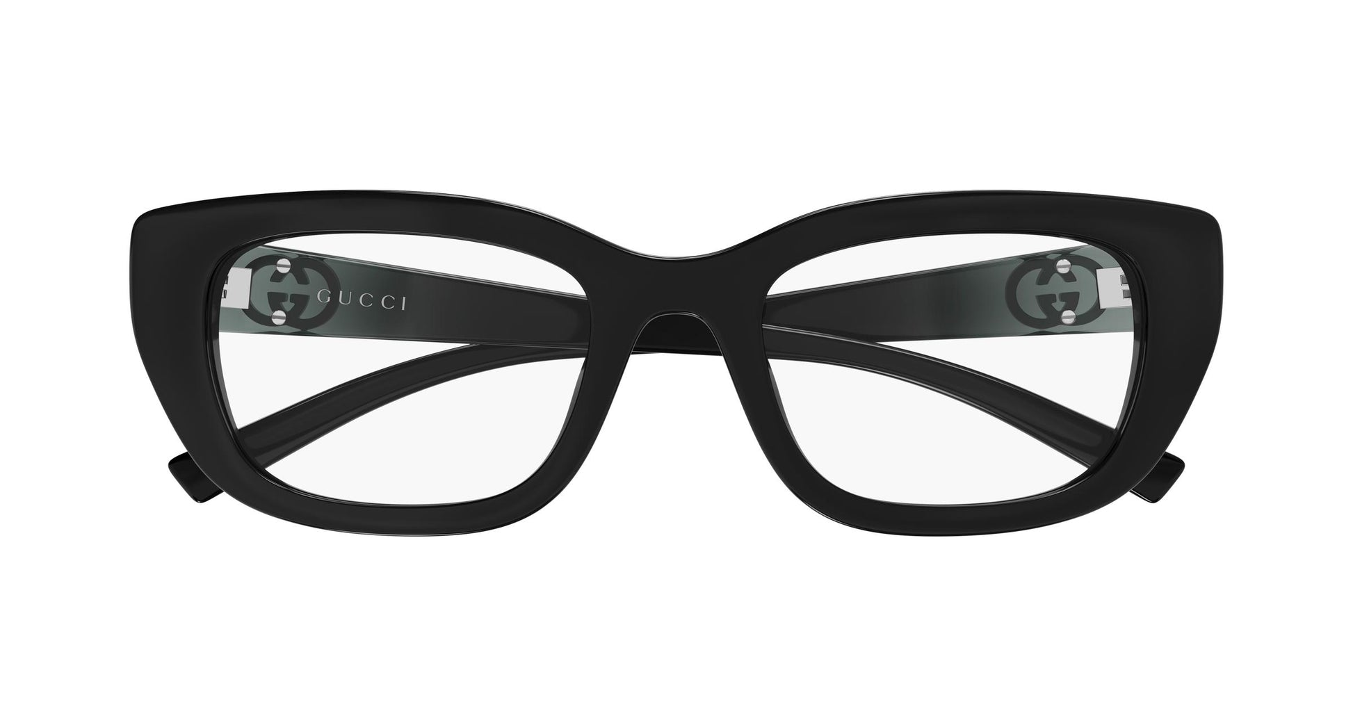 Gucci GG2027o-001 eyeglasses in black frame with clear lenses
