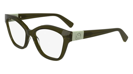 Longchamp LO2755-300 eyeglasses in transparent green frame with clear lenses