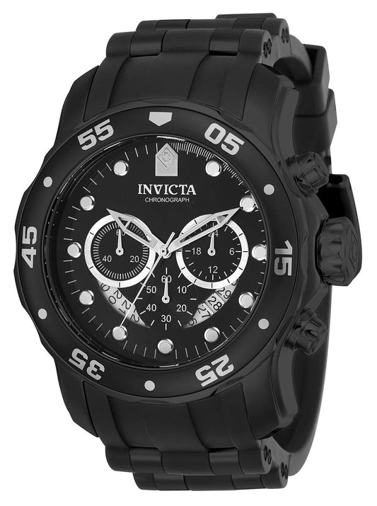 Invicta 21930 watch with black dial and polyurethane/stainless steel band