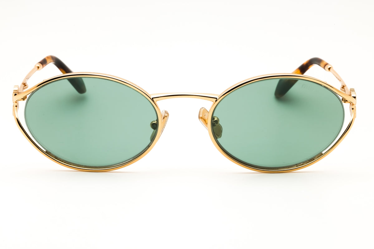 Miu Miu 0MU 52YS-5AK04M Gold Oval Sunglasses 54mm Sunglasses