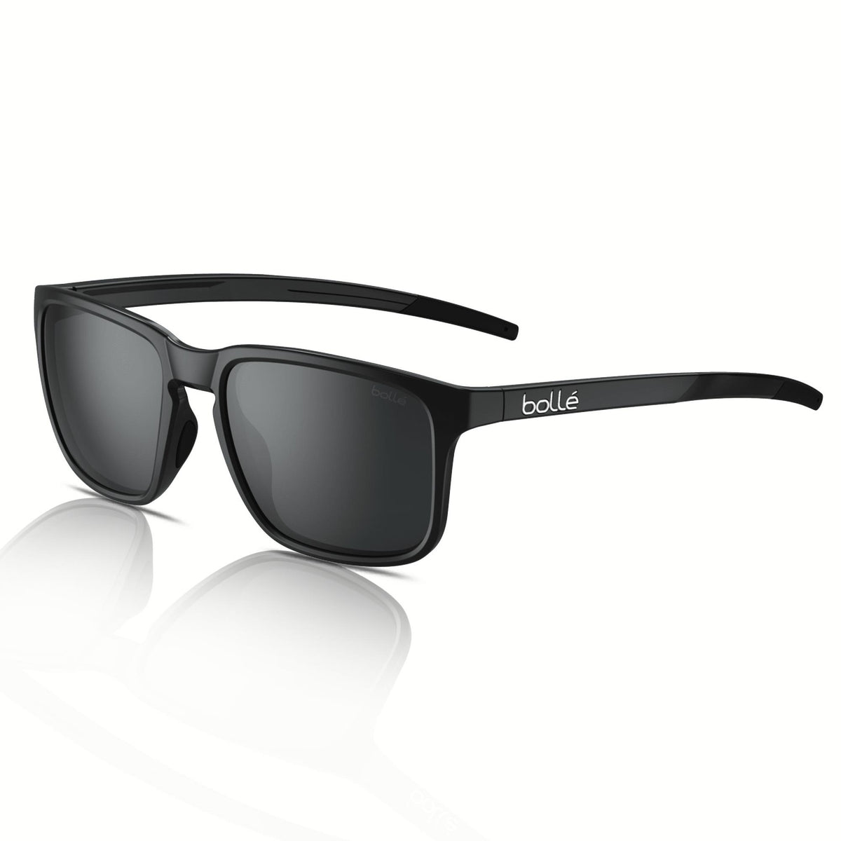 Bolle BS031001 Black Shiny Rectangular Sunglasses 53mm Sunglasses
