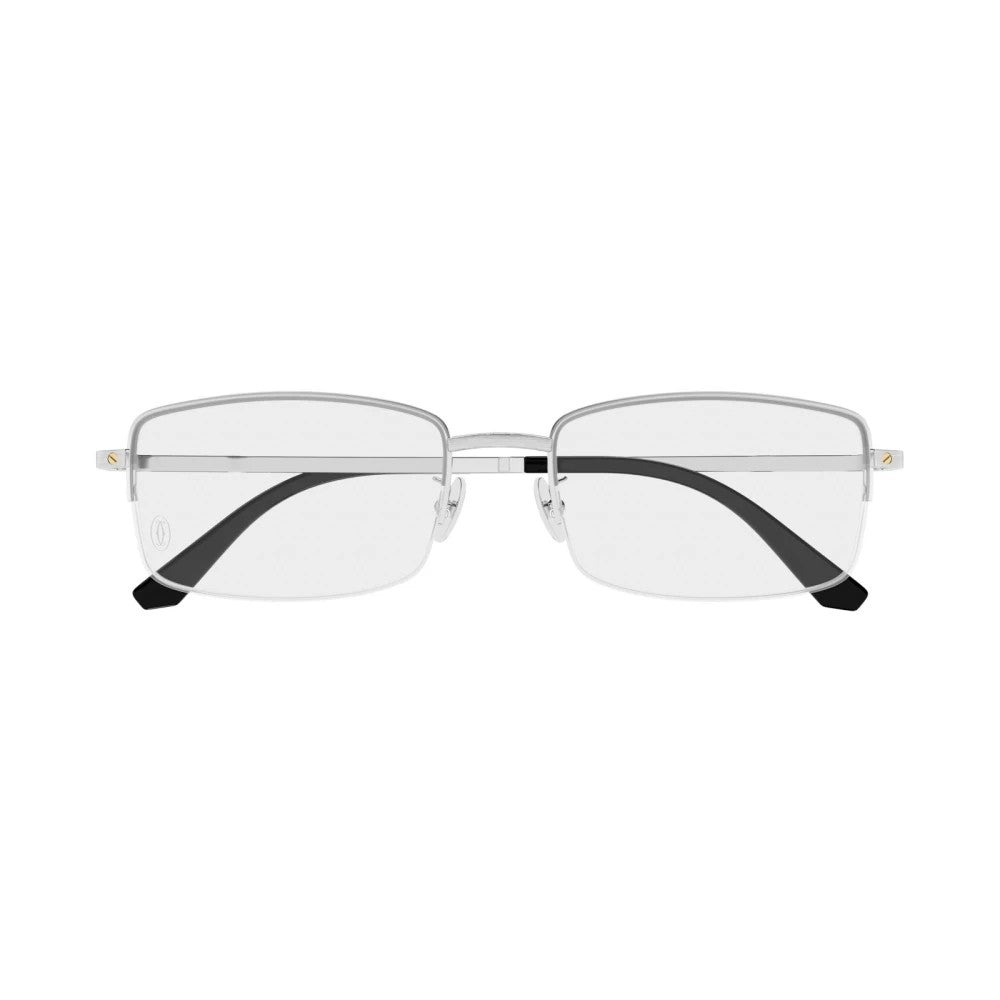 Cartier CT0574OA-002 Silver Rectangular Eyeglasses 56mm Eyeglasses